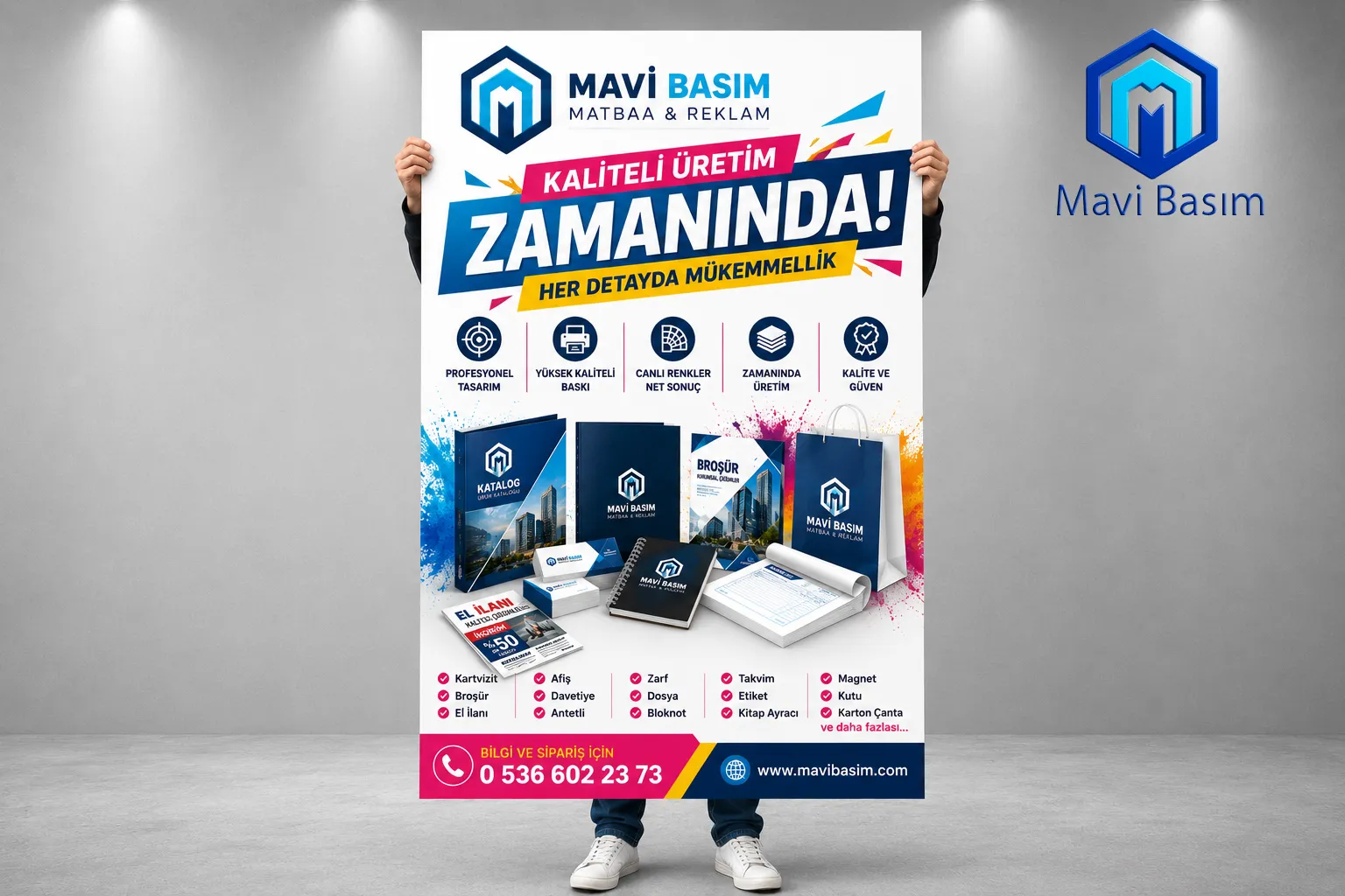 Mavi Basım Kurumsal Tanıtım Afişi