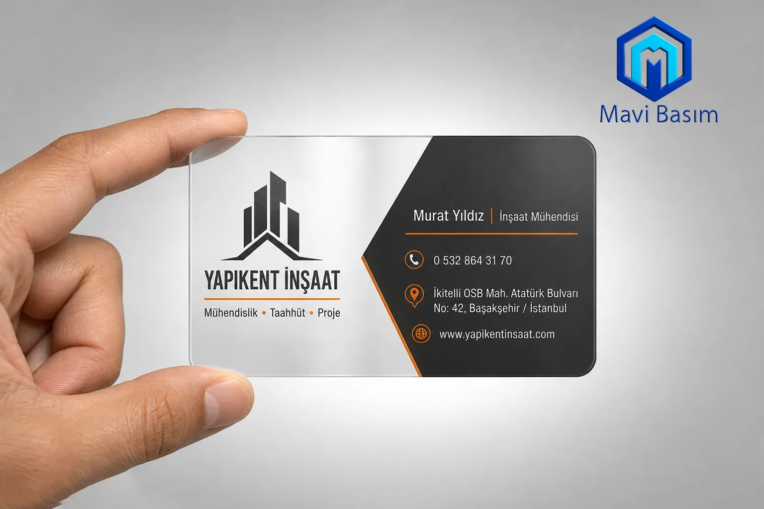 Oval Köşeli Plastik PVC Kartvizit Baskı Örneği