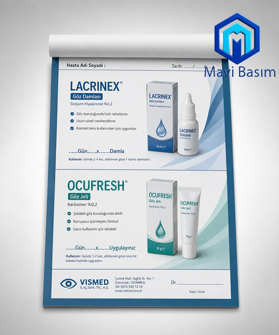 kurumsal reçete koçanı baskısı