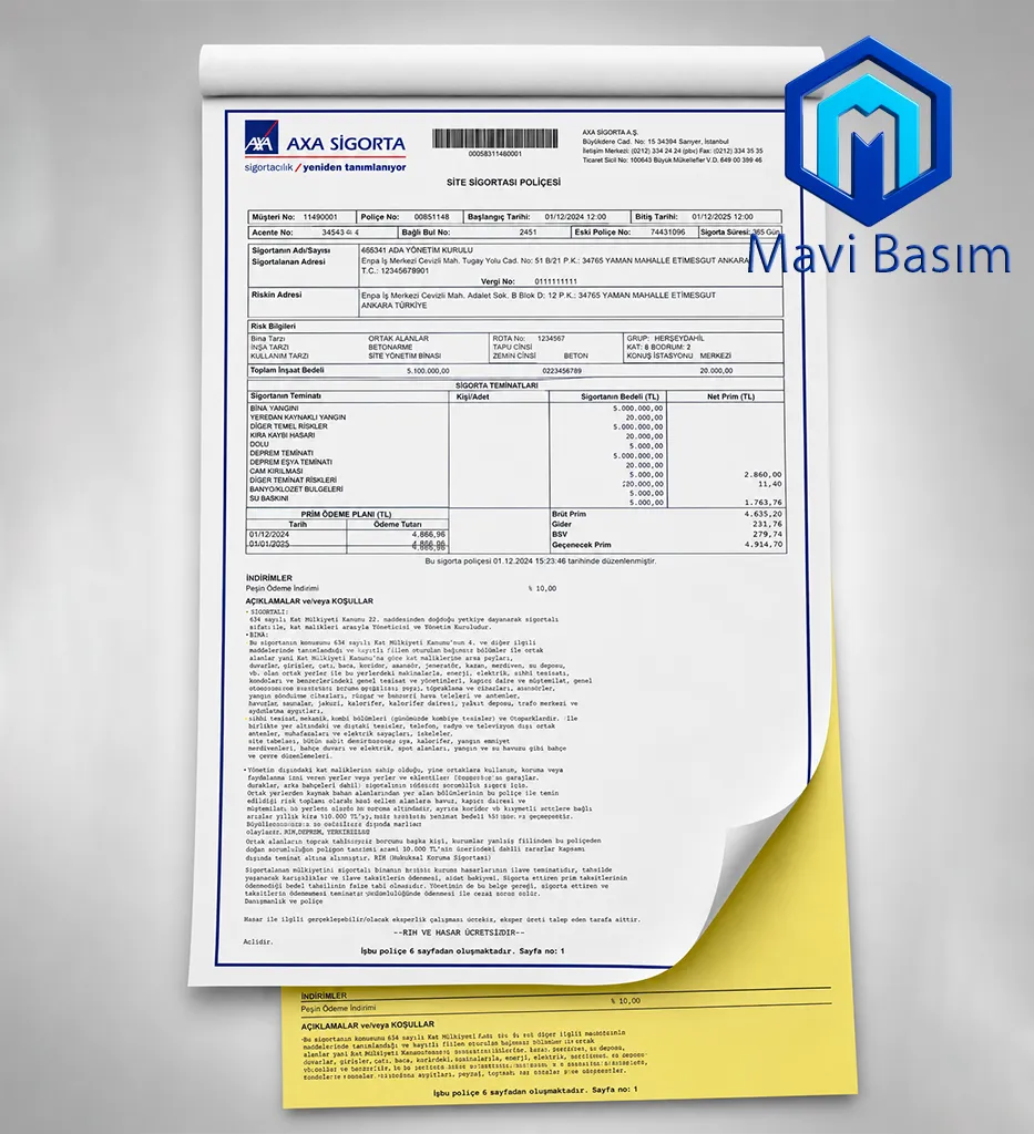 sigorta policesi basim fiyatlari