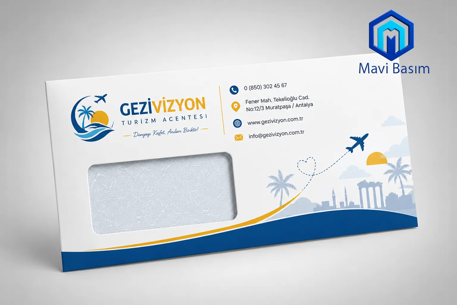 110 gr 1. Hamur üzerinde logo baskılı zarf örneği